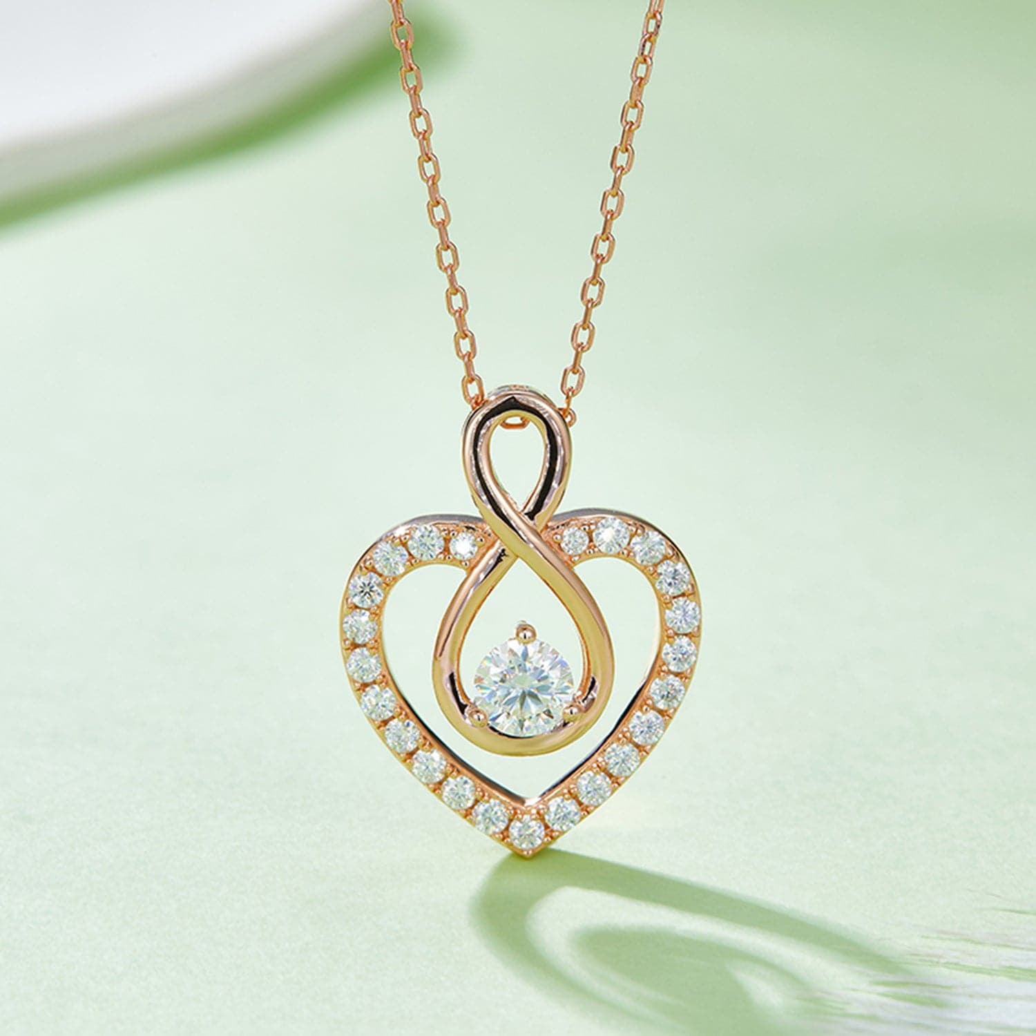 1 Carat Moissanite 925 Sterling Silver Heart Shape Necklace.