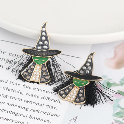 Enchanted witch rhinestone earrings