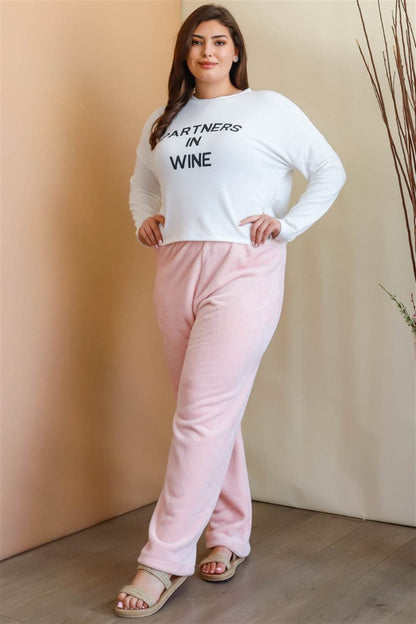 Active Usa Plus Size Elastic Waist Wide Leg Pants.