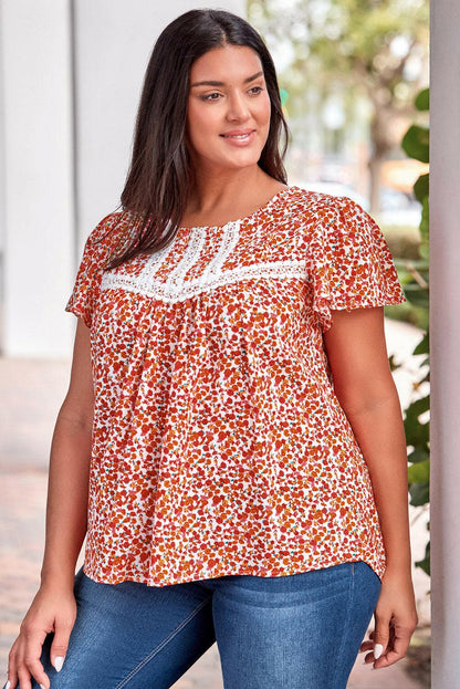 Plus Size Floral Lace Trim Round Neck BlousePlus Size Floral Lace Trim Round Neck Blouse
 
 
Pattern Type: Floral
 
Style: Casual, Chic
 
Features: Basic style
 
Neckline: Round neck
 
Length: Regular
 
SleeveLove Salve Size Floral Lace Trim Round Neck Blouseplus