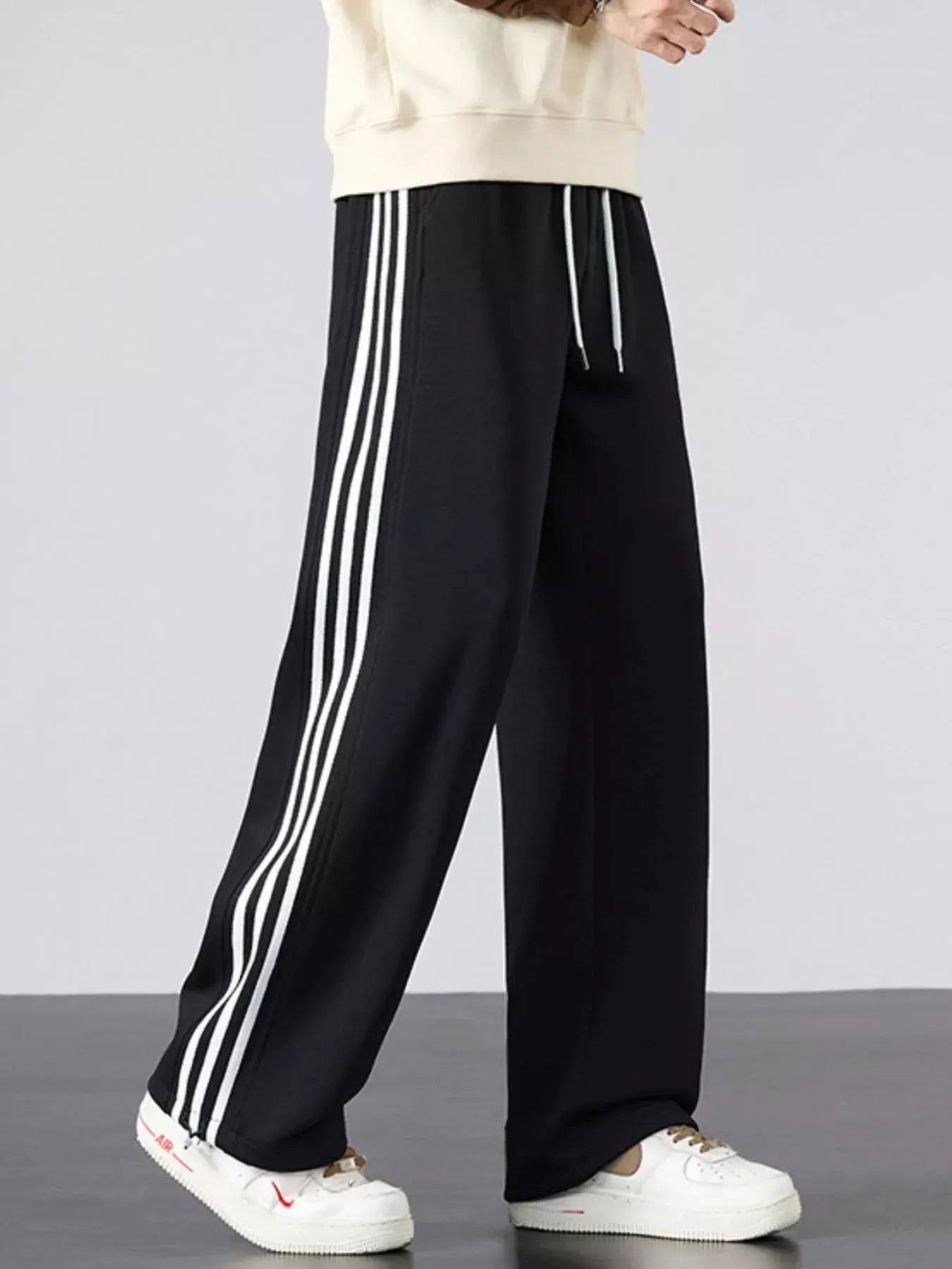 Men's Plus Size Casual Striped Wide Leg Sweatpants Simply Love