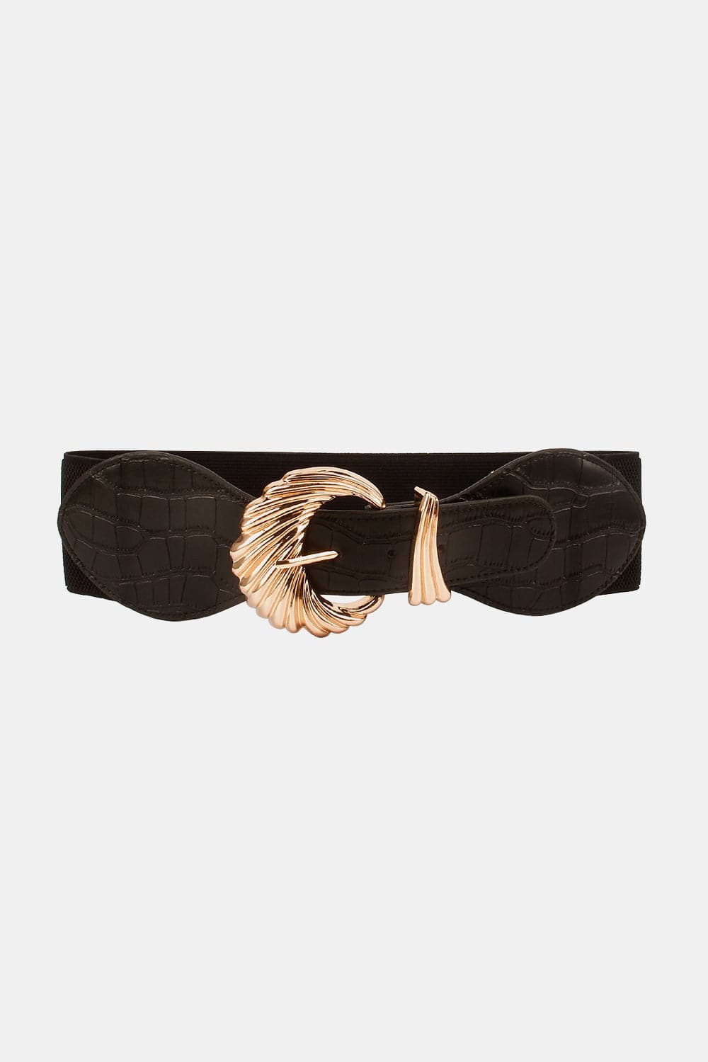 Shell Alloy Buckle Elastic Belt.