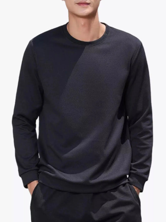 Men's Full Size Casual Solid Color Long Sleeve Sweatshirt Plus Size Simply Love