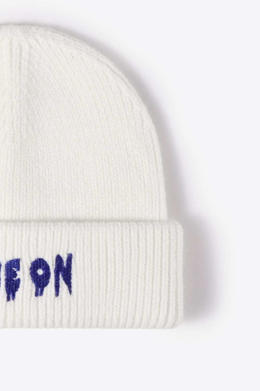 COME ON Embroidered Cuff Knit Beanie.