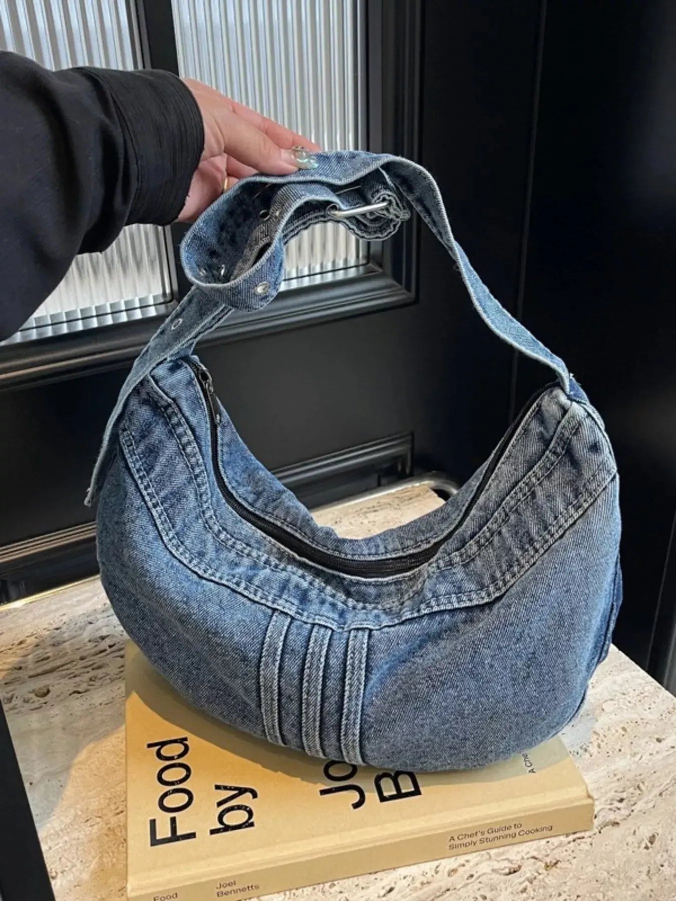 Denim Adjustable Strap Crossbody Bag Simply Love
