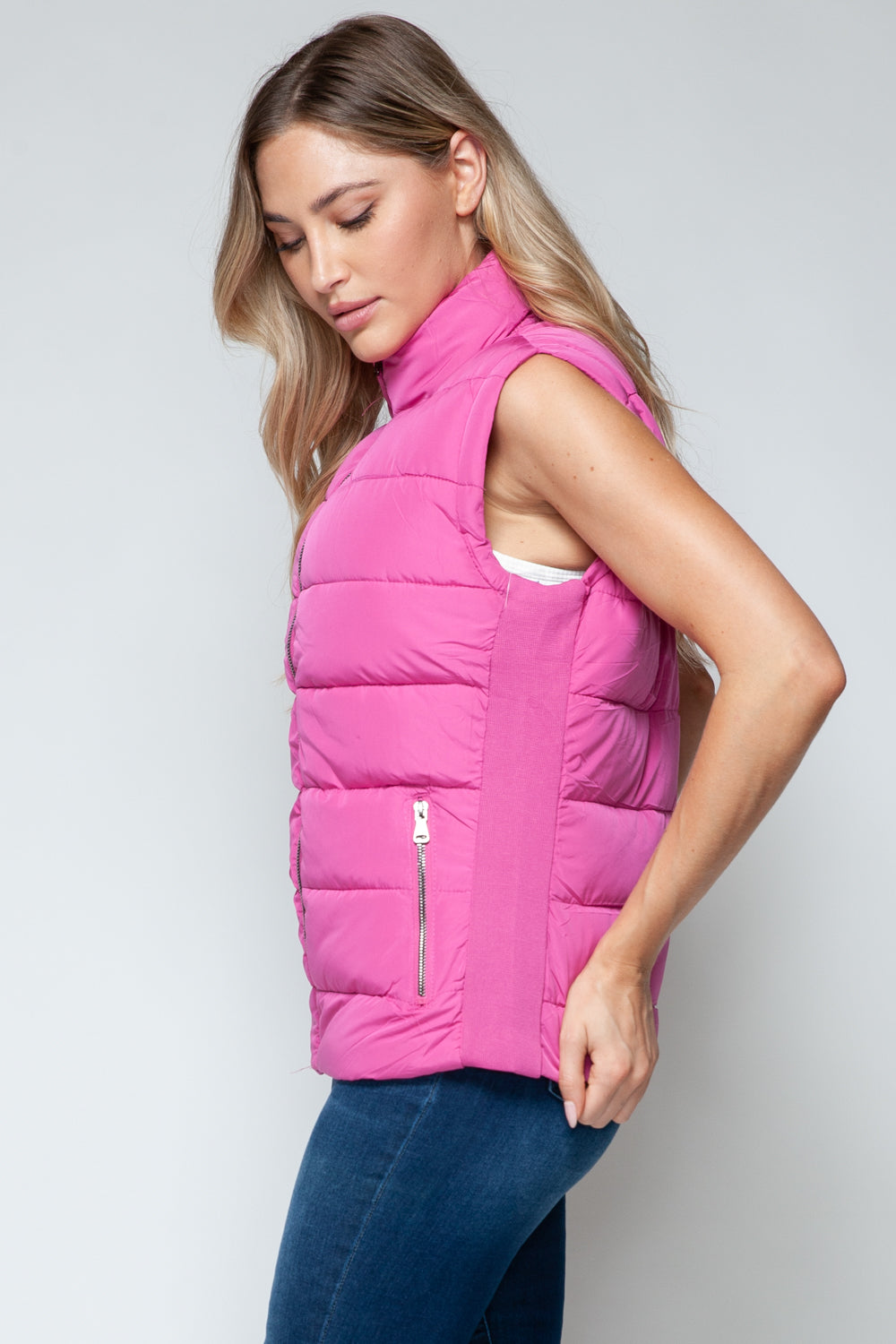 Snobbish Zip Up Turtleneck Vest with Pockets Coco’s Tee Boutique