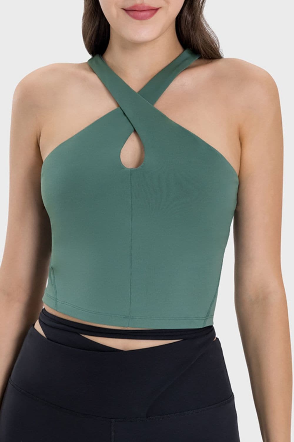 Crisscross Grecian Neck Active Cami.