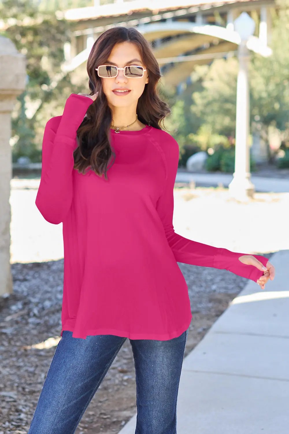 Basic Bae Full Size Round Neck Long Sleeve T-Shirt - Love Salve