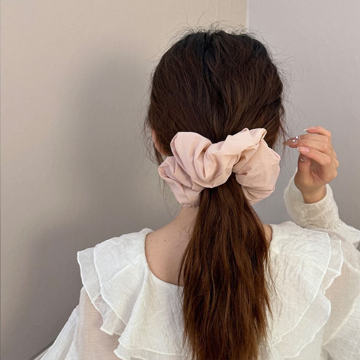 Ruched Elastic Hair Scrunchy.