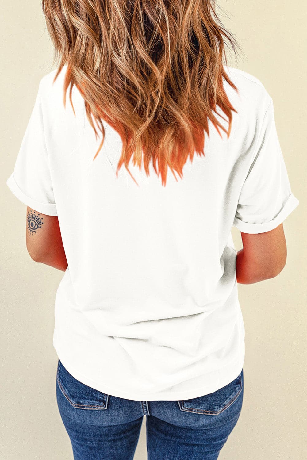 Sequin Star Round Neck Short Sleeve T-Shirt.