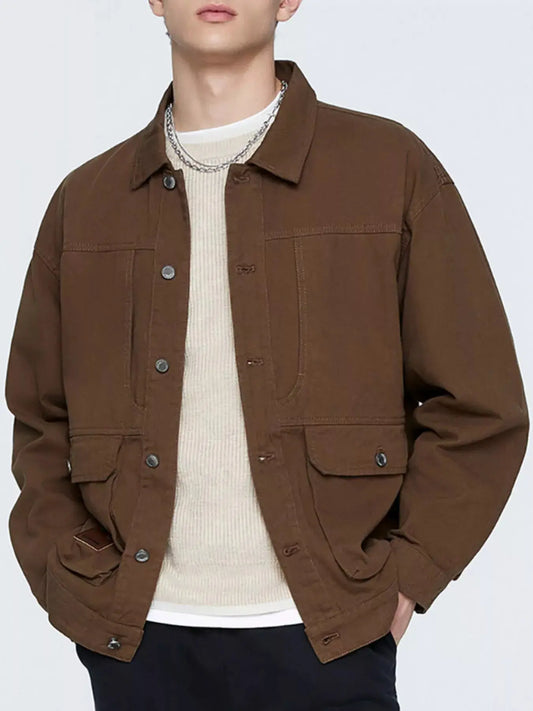 Men's Plus Size Button Up Long Sleeve Jacket Simply Love