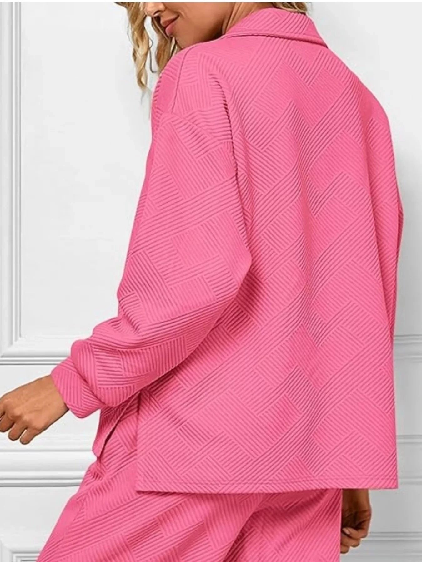 Side Slit Textured Top and Drawstring Pants Set Coco’s Tee Boutique