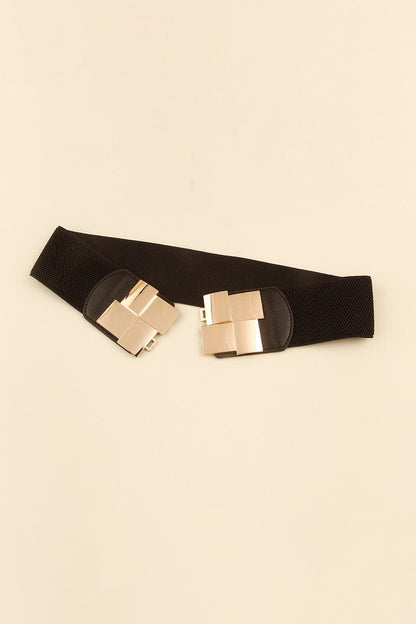 Geometric Buckle Elastic Wide Belt.