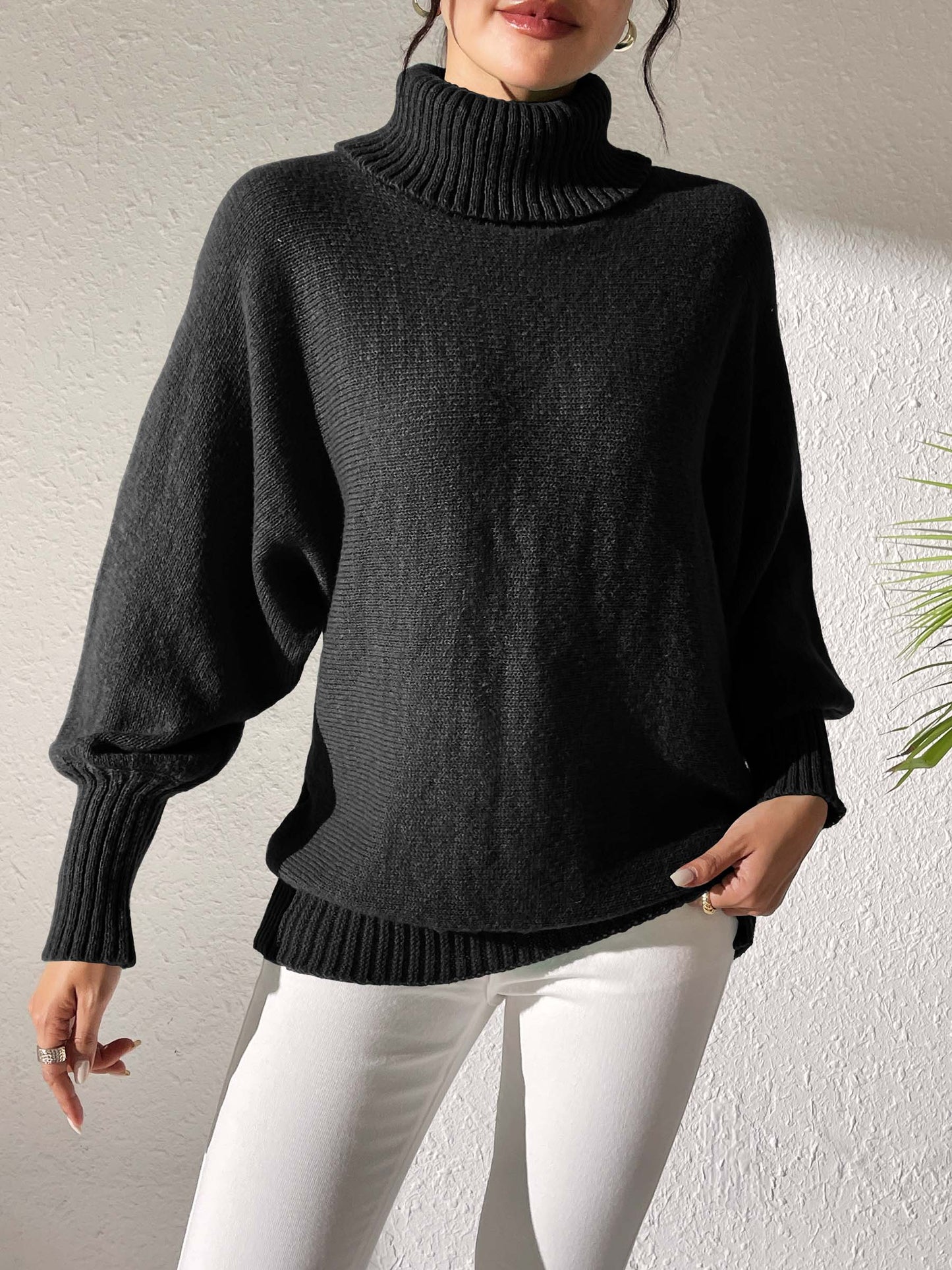 Cozy stretch turtleneck sweater for all occasions