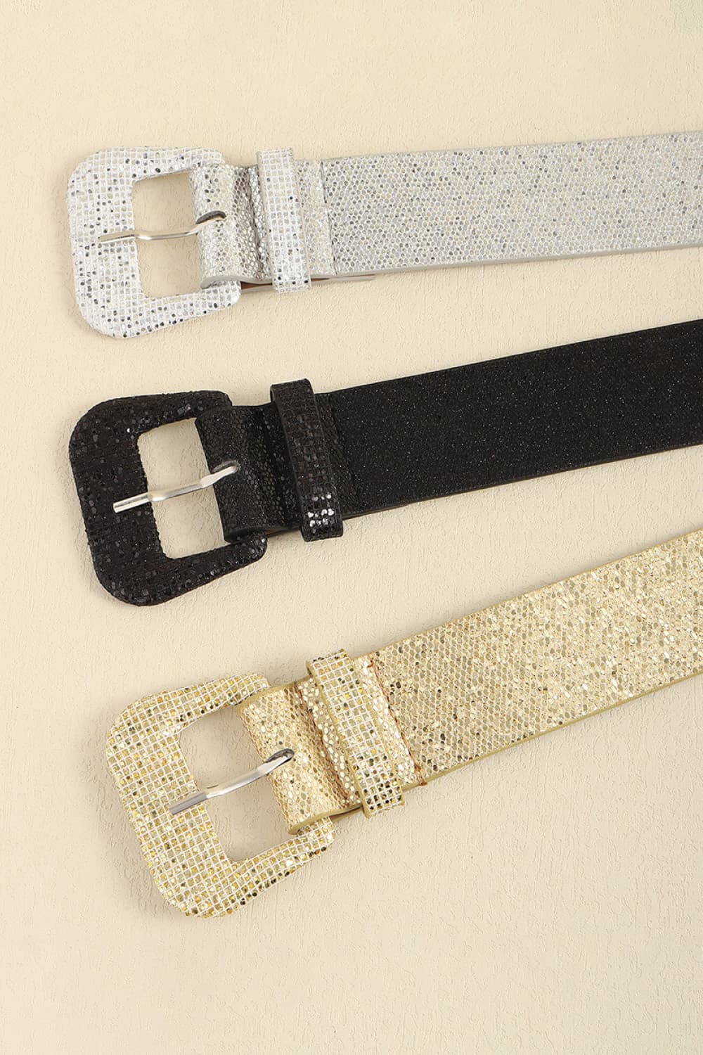 Glitter PU Leather Belt.