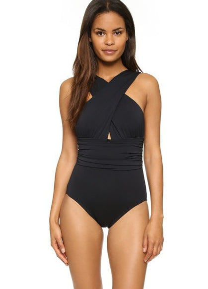 Bikini Sexy Deep V Plunge Cross One Piece Swimsuit Swimwear Swimsuit Bella Mia