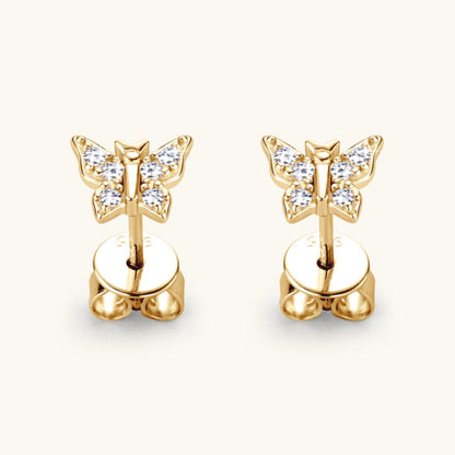 Moissanite 925 Sterling Silver Butterfly Stud Earrings.