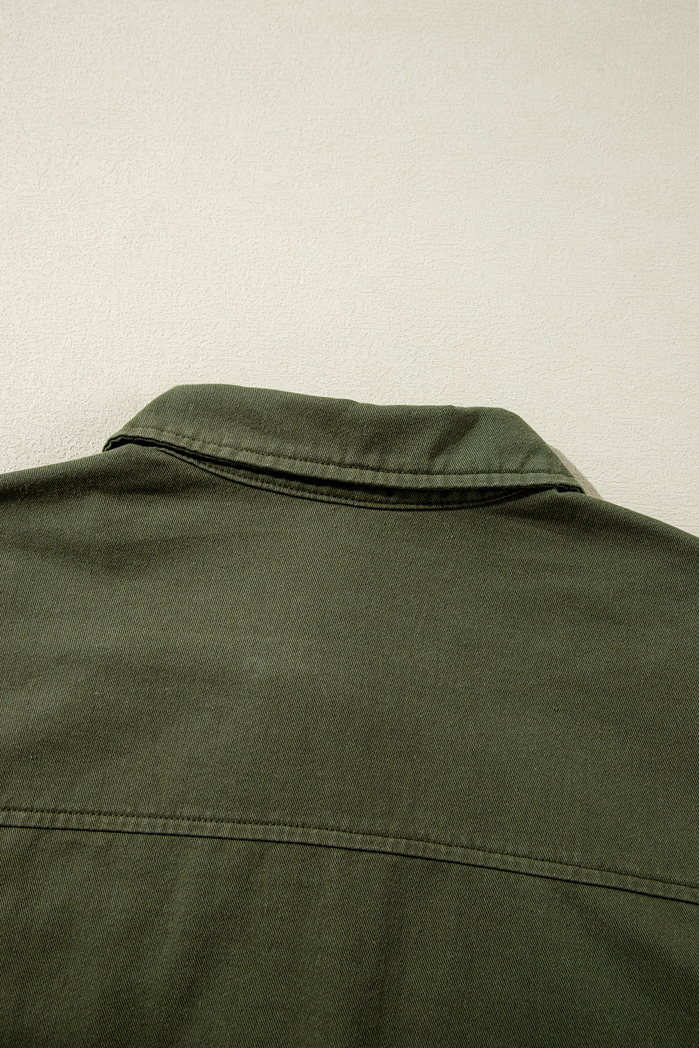 Moss green collared jacket for women