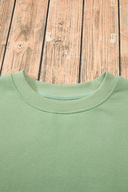 Cozy fleece-lined sweatshirt in smoke green