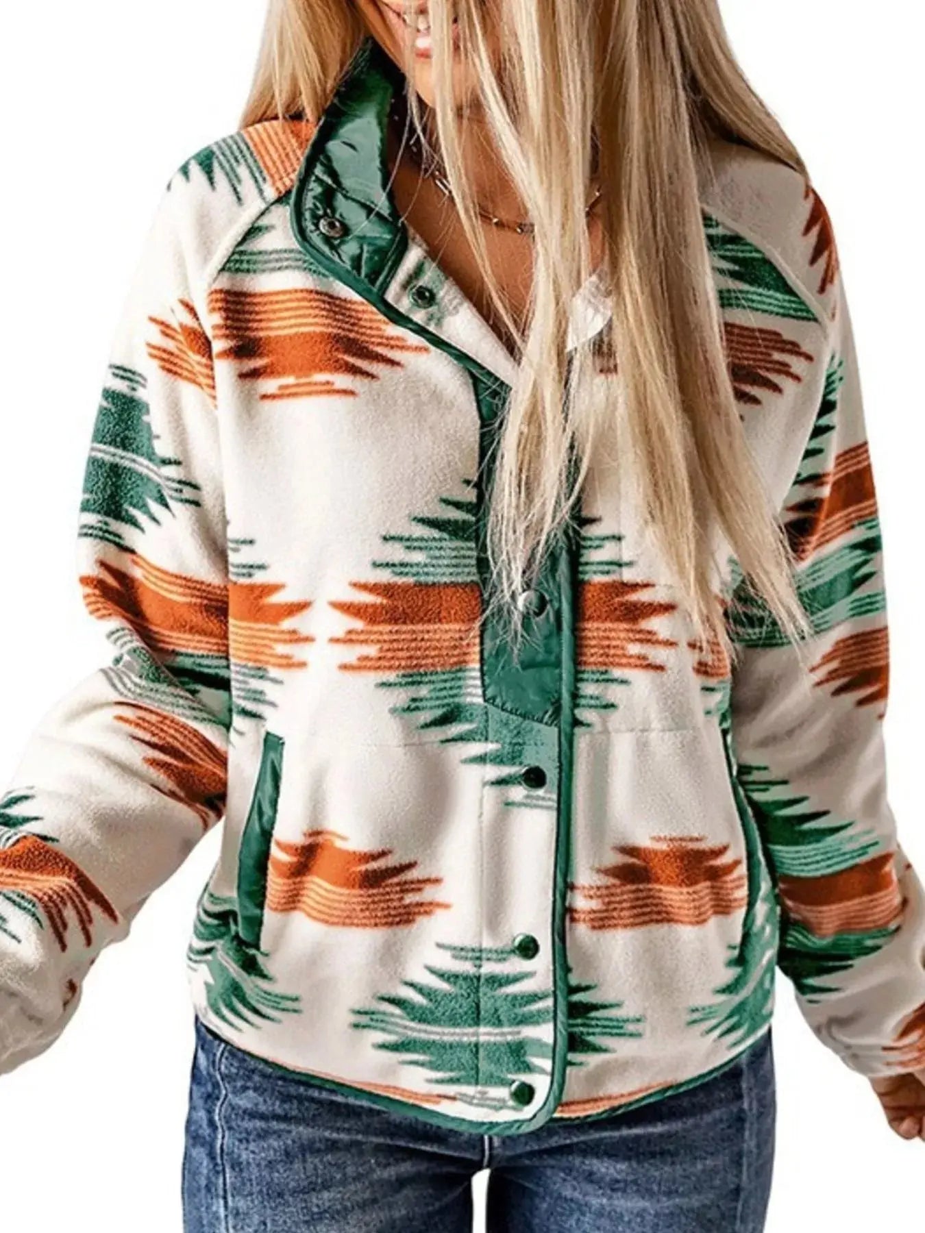 Geometric Snap Down Jacket Simply Love