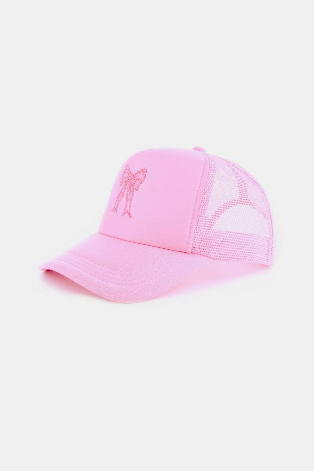 Zenana Ribbon Bow Embroidery Trucker Hat.