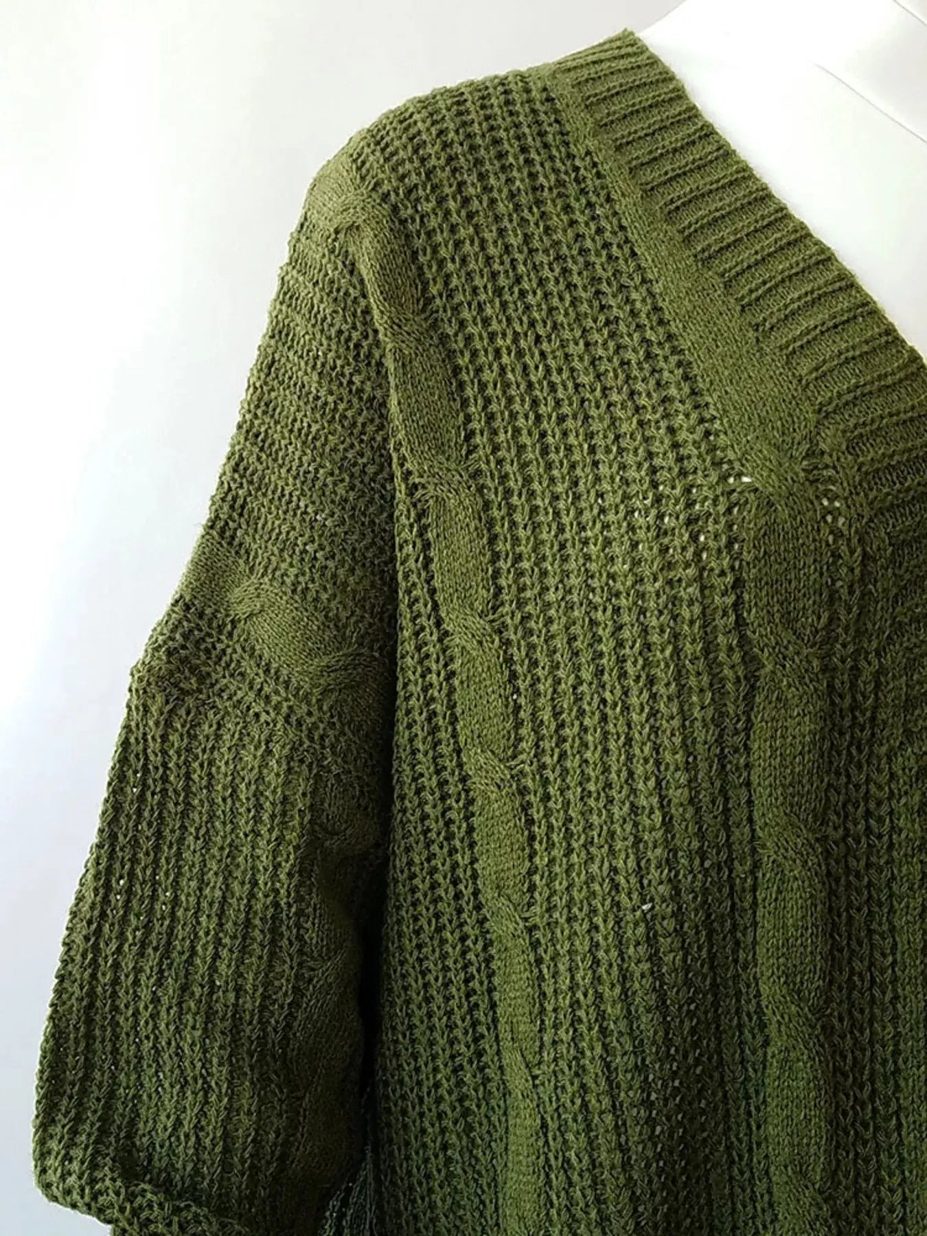 Full Size Chunky Knit Open Front Cardigan Plus Size Simply Love