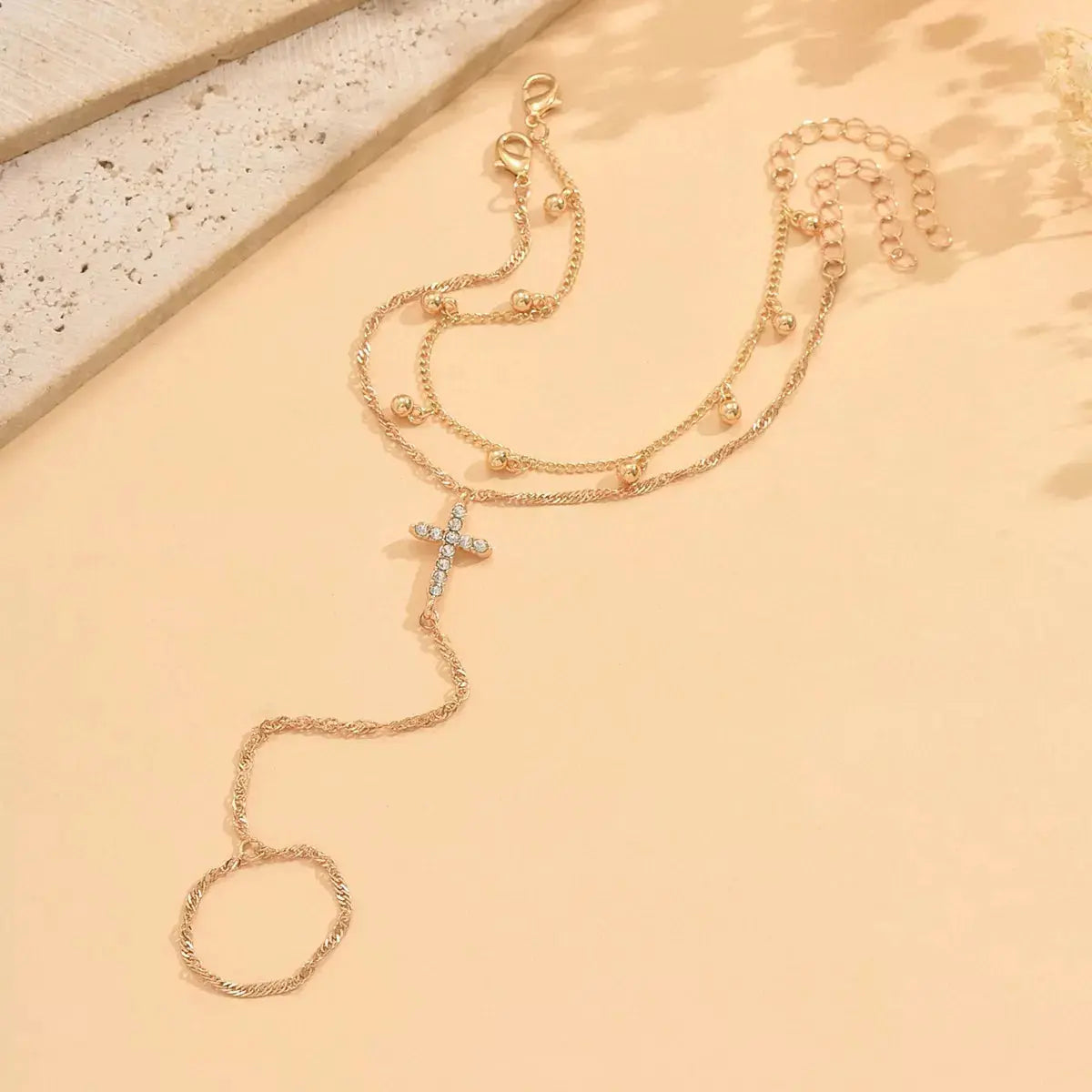 18K Gold-Plated Chain Cross Bracelet Simply Love