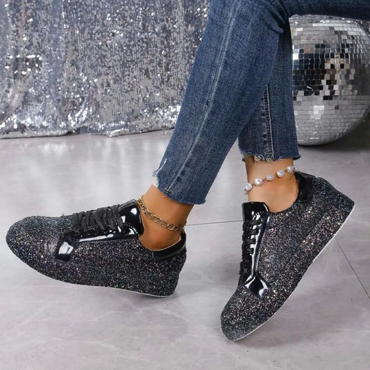 Sparkling Lace Up Sneakers Simply Love