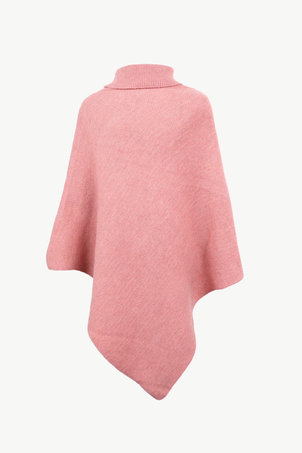 Turtleneck Buttoned Poncho.