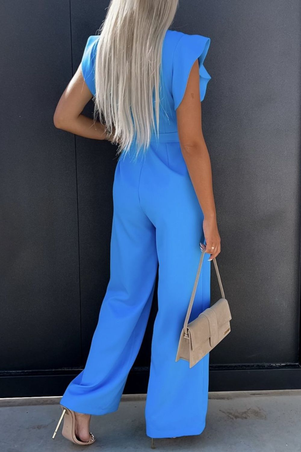 Power Move Ruffle-Sleeve Jumpsuit