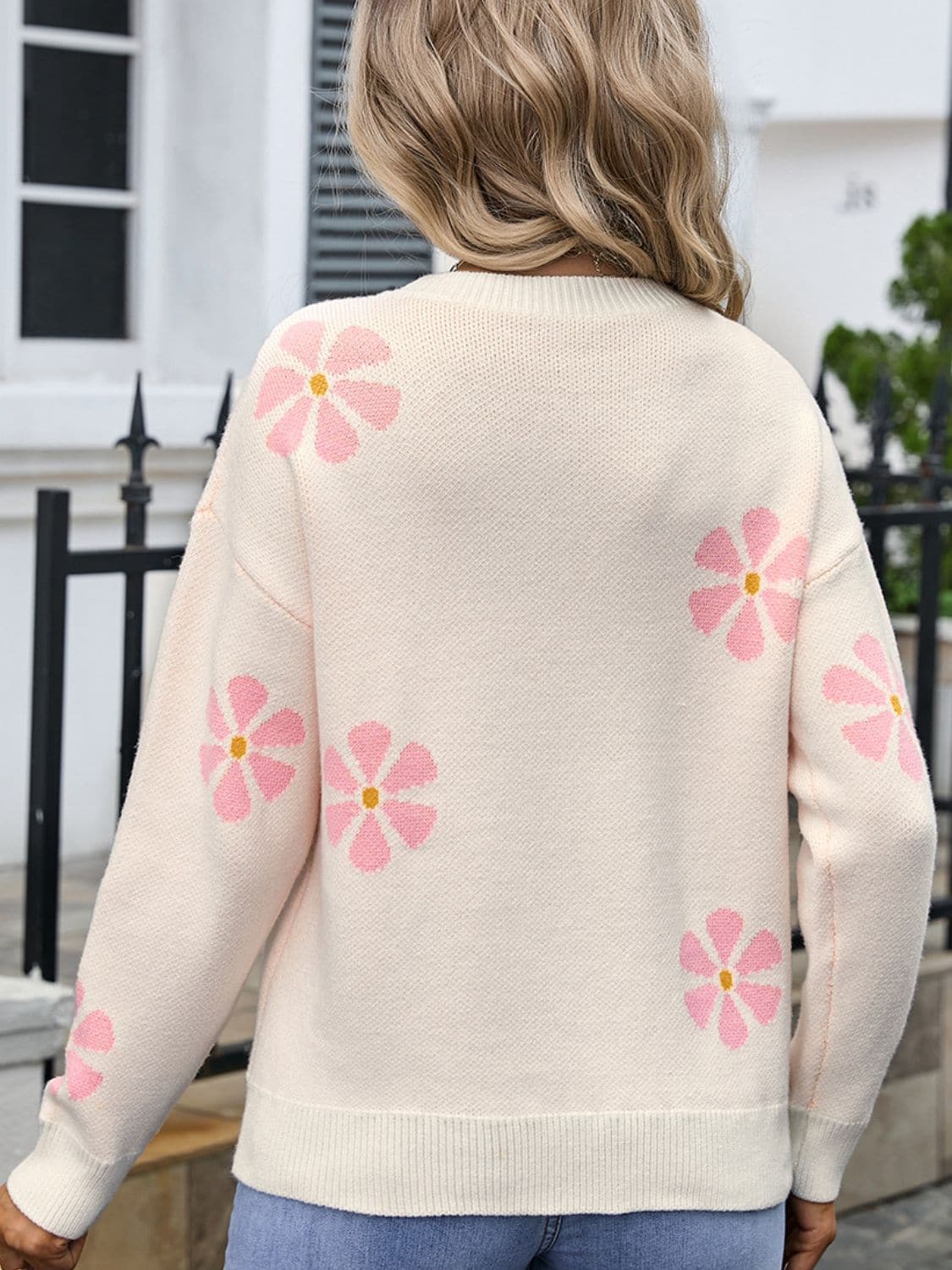 Cozy acrylic blend long sleeve pullover sweater