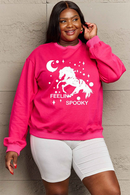 Cozy graphic drop shoulder sweatshirt for all sizes