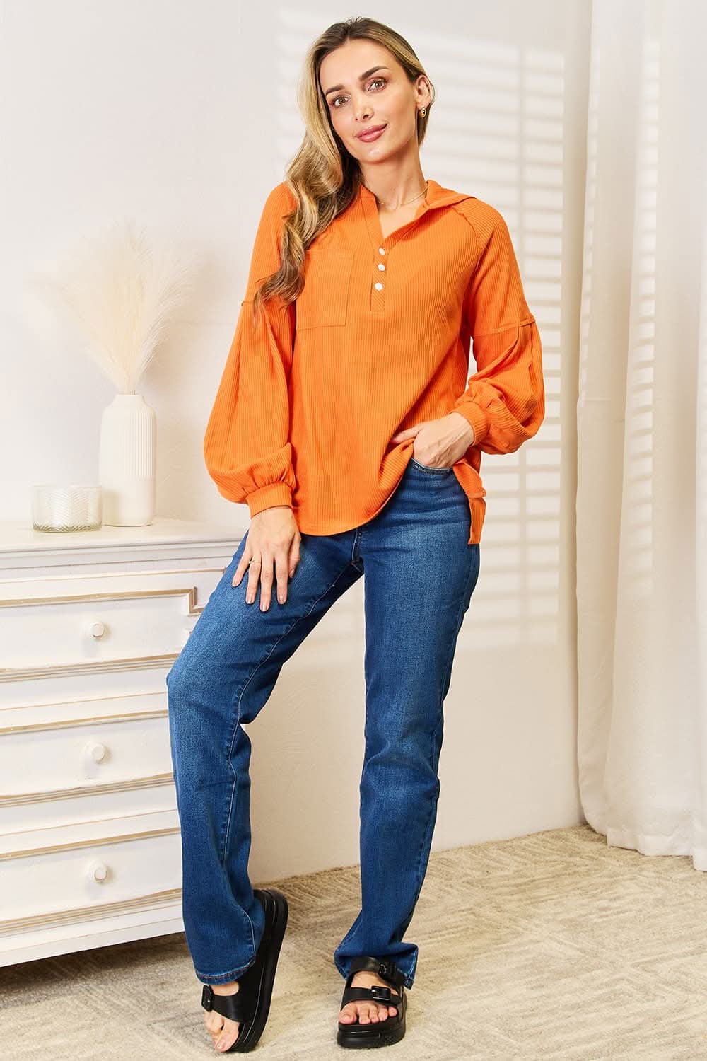 Basic Bae chic side slit hoodie - Love Salve 