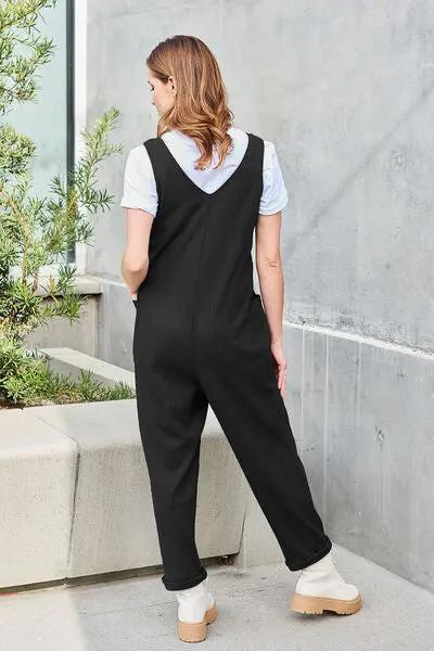 Double Take Full Size Sleeveless Straight Jumpsuit - Love Salve