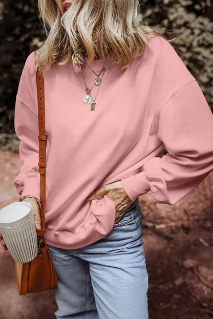 Round Neck Long Sleeve Sweatshirt.