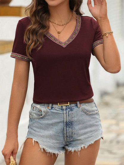 V-neck short sleeve tee - comfy fit