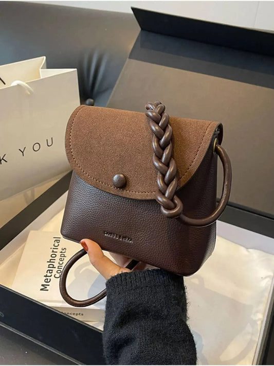 Braided Handle Flap Crossbody Bag Simply Love