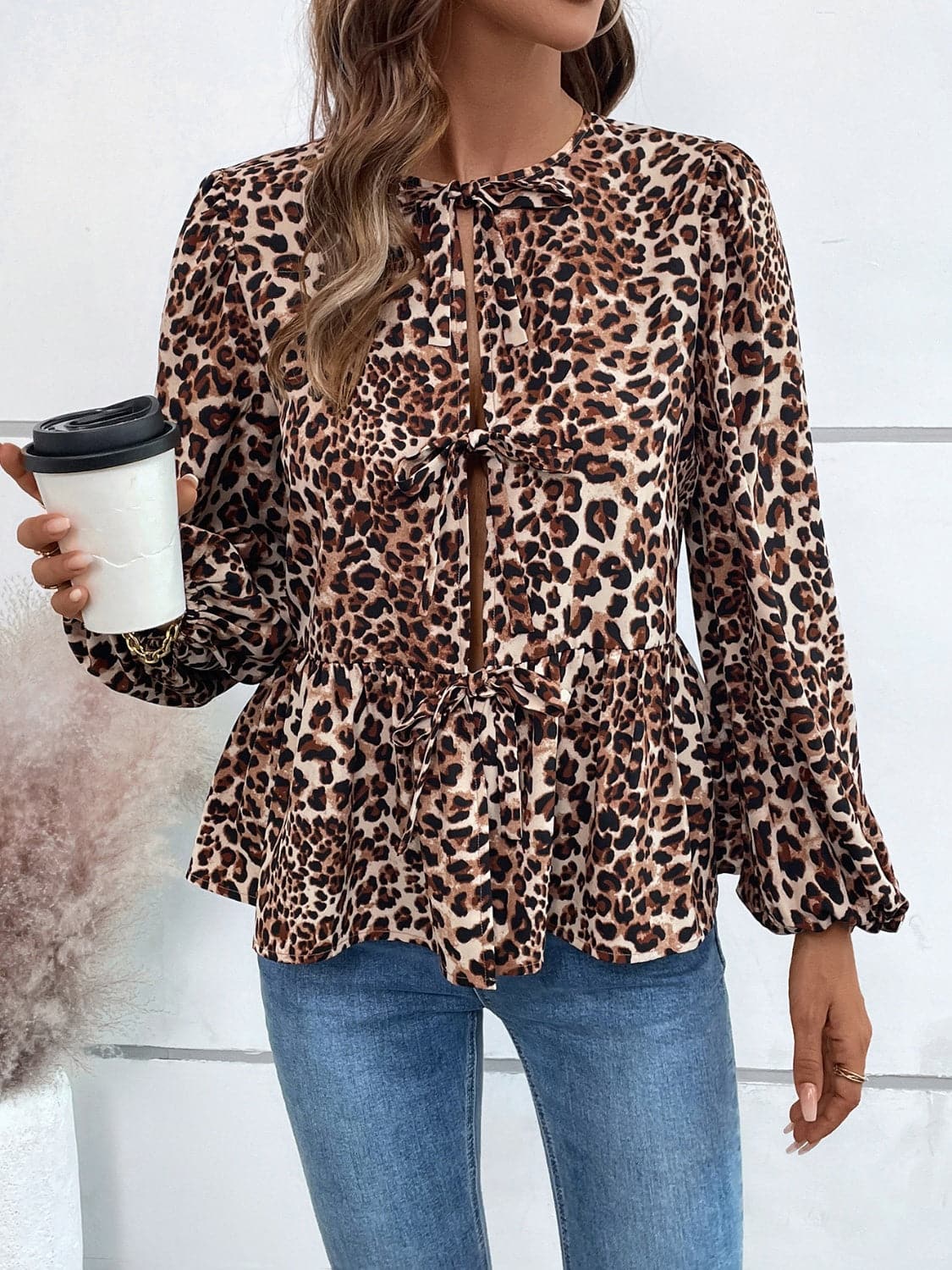 Chic long sleeve peplum top