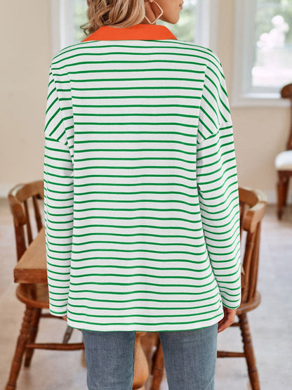 Chic striped long sleeve tee