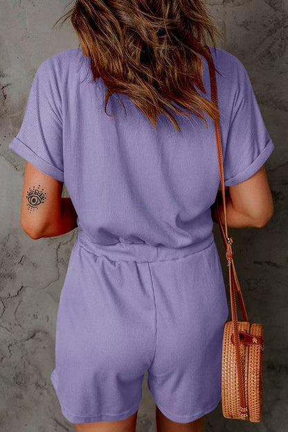 Full Size Drawstring V-Neck Short Sleeve RomperExperience Ultimate Comfort and Style with Our Full Size Drawstring V-Neck Short Sleeve Romper
 
 
Effortless Elegance: Elevate your everyday look with this chic romLove Salve -Neck Short Sleeve Romperjust arrived