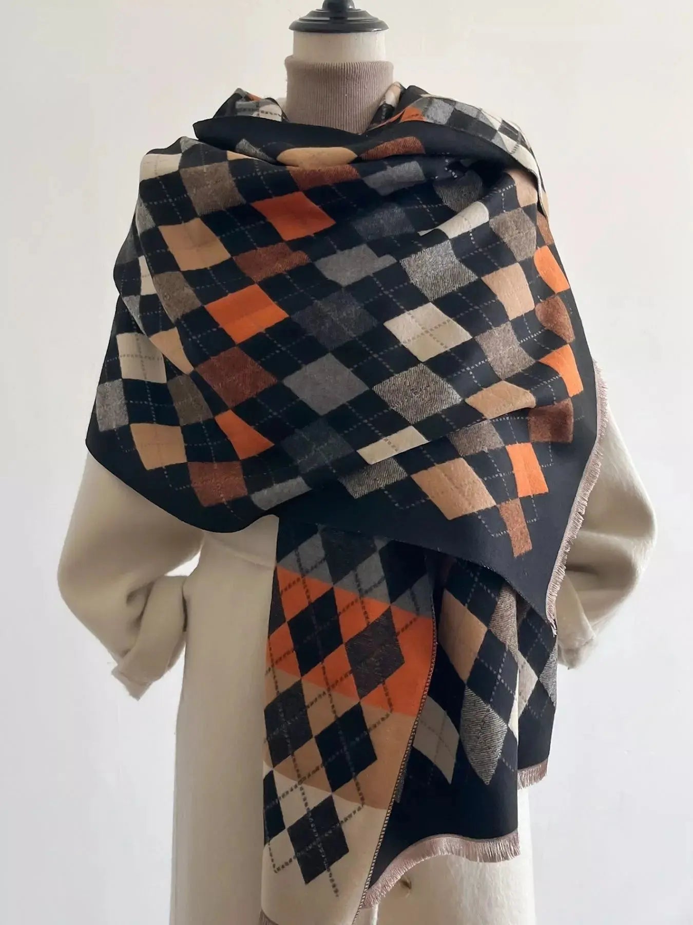 Diamond Pattern Warm Scarf Simply Love