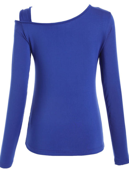 Asymmetrical cutout long sleeve tee with a modern twist