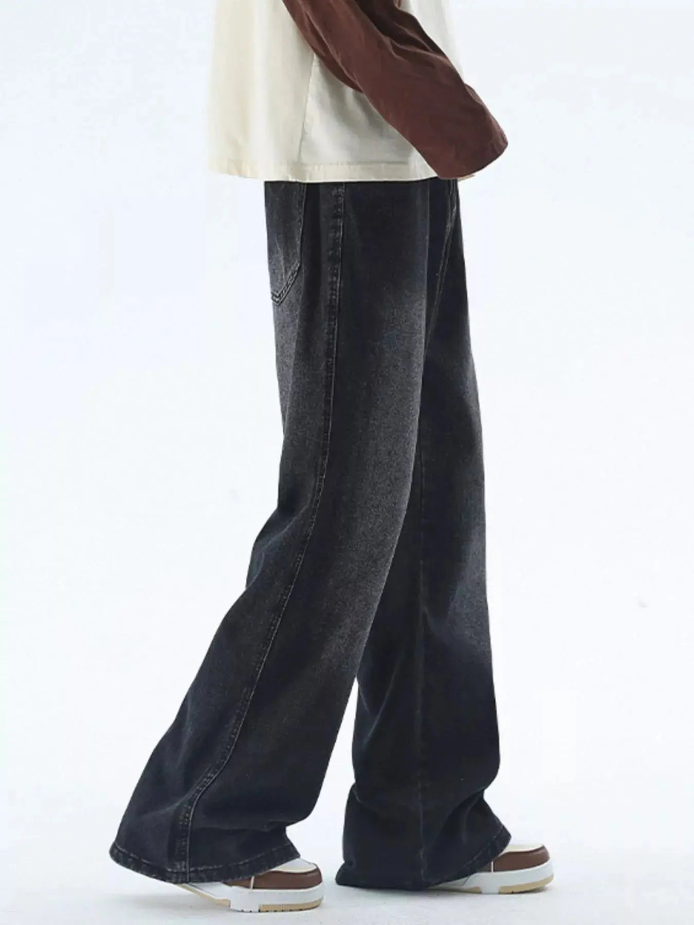 Men's Plus Size Vintage Wash Wide Leg Jeans Simply Love
