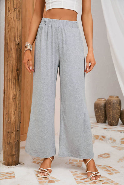 Slit Elastic Waist Pants.