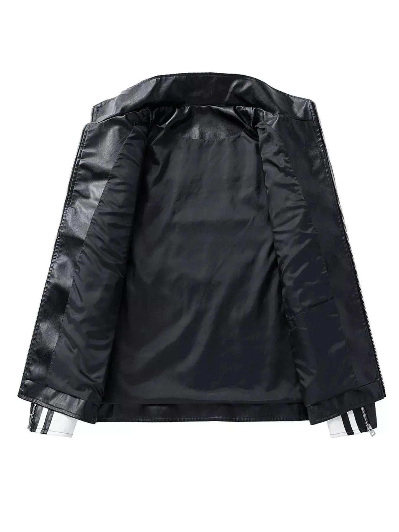 Men's Plus Size Zip Up Long Sleeve Leather Jacket Simply Love