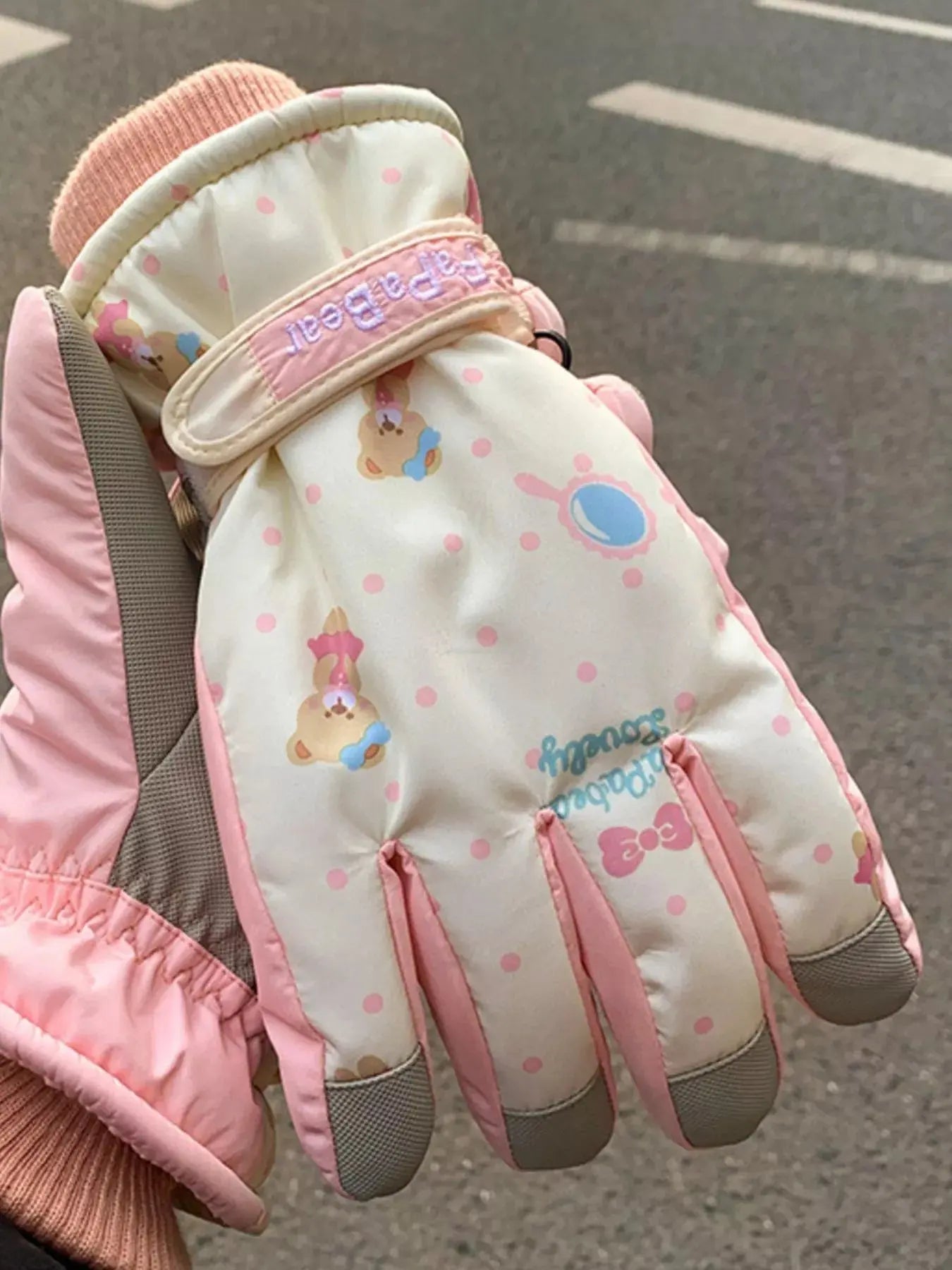 Bear Patterned Winter Gloves Simply Love