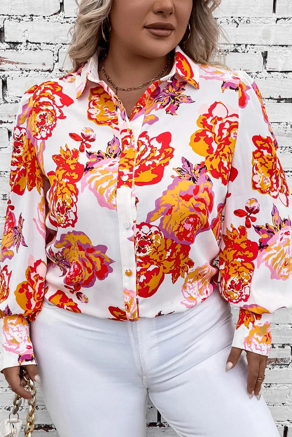 Plus Size Printed Long Sleeve Shirt Coco’s Tee Boutique