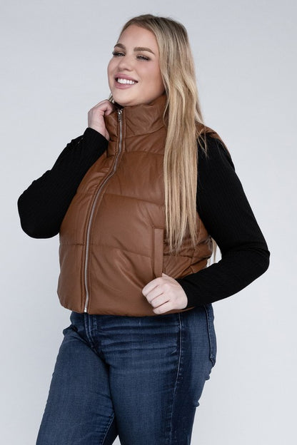 Plus Size Cozy Puff Vest