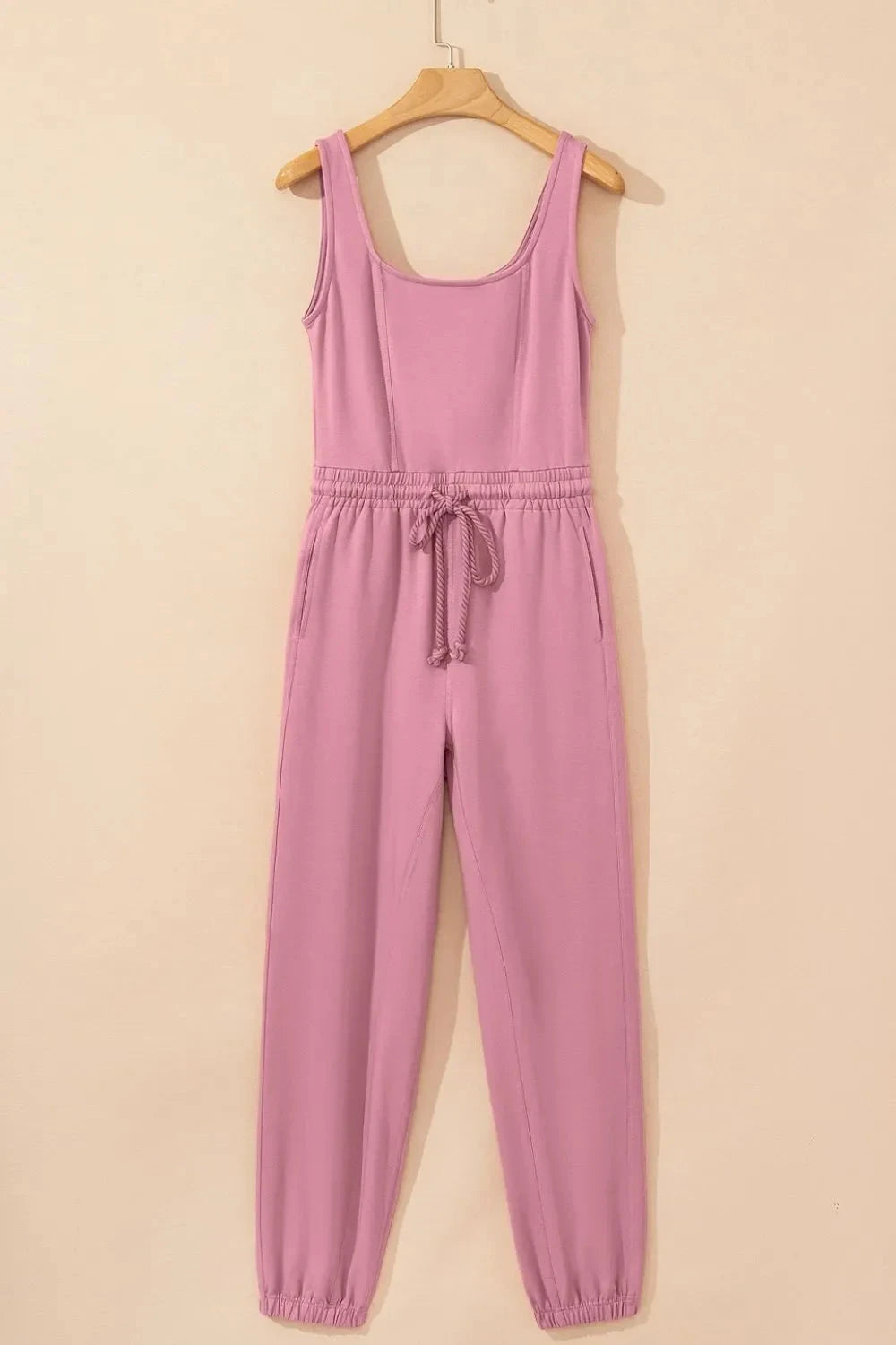Elastic Waist Sleeveless Square Neck Jumpsuit Simply Love