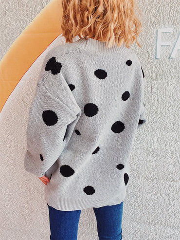 Chic polka dot cardigan - stylish layering